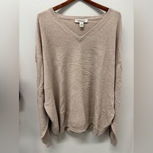 Pronto Uomo Beige V-Neck Cashmere Sweater